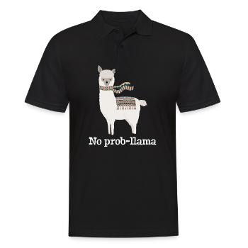No Prob Llama - Polo Homme - noir - Devant - Kai (181cm)