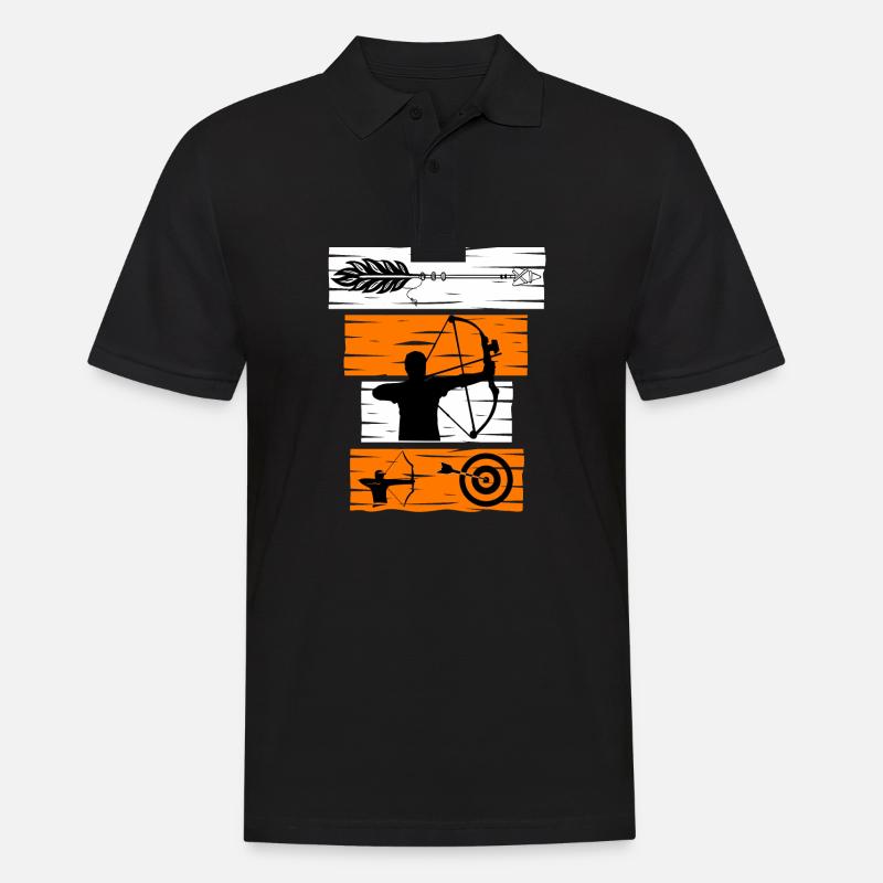 Bogenschießen, Schießsport, Bogen - Männer Poloshirt - Schwarz