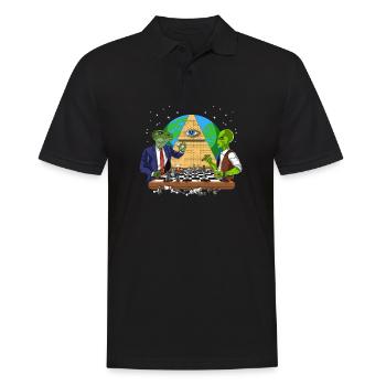 Illuminati Alien Conspiracy - Polo Homme - noir - Devant - Kai (181cm)