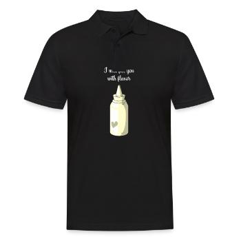 mayonnaise et frites valentine cadeau mayonnaise - Polo Homme - noir - Devant - Kai (181cm)
