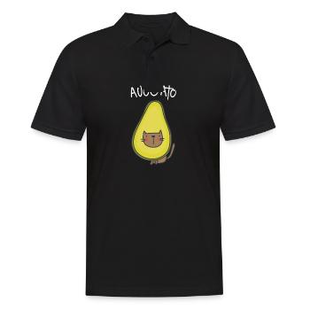 avogato avocado cat gift vegetable healthy animal - Men's Polo Shirt - black - Front - Kai (181cm)