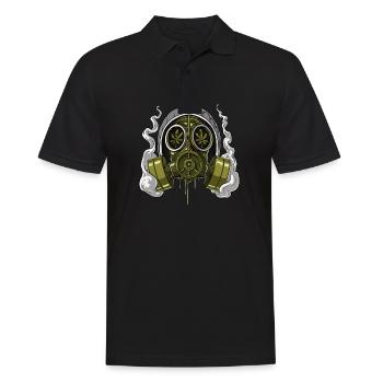 Weed Stoner Gasmaske - Männer Poloshirt - Schwarz - Vorne - Kai (181cm)