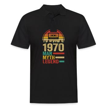 1970 Man Myth Legend 50. Geburtstag Geschenk Retro - Männer Poloshirt - Schwarz - Vorne - Kai (181cm)