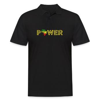 Power Africa - African Lion Map - Men's Polo Shirt - black - Front - Kai (181cm)