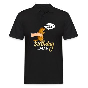 Marmotte cadeau d’anniversaire - Polo Homme - noir - Devant - Kai (181cm)