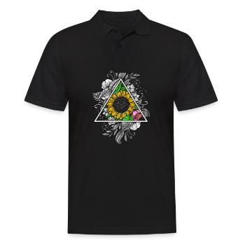 Sunflower Sacred Geometry - Men's Polo Shirt - black - Front - Kai (181cm)
