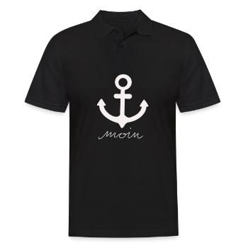 Anker moin. Das maritime Geschenk - Männer Poloshirt - Schwarz - Vorne - Kai (181cm)