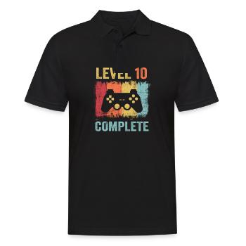 Level 10 complete gamer 10th birthday gift - Men's Polo Shirt - black - Front - Kai (181cm)