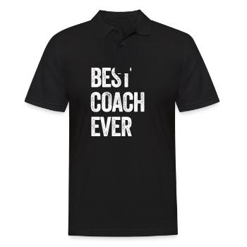 Best Coach Ever Fußballtrainer Trainer Geschenk - Männer Poloshirt - Schwarz - Vorne - Kai (181cm)