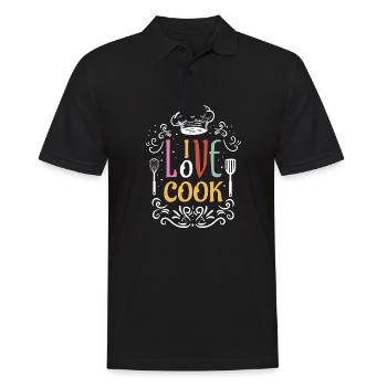 Cooking love and life gift chef - Men's Polo Shirt - black - Front - Kai (181cm)