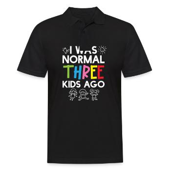 Eltern mit 3 Kindern - I was normal THREE KIDS AGO - Männer Poloshirt - Schwarz - Vorne - Kai (181cm)