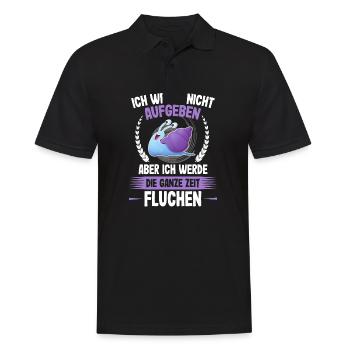 Nicht aufgeben nur die ganze Zeit Fluchen - Läufer - Männer Poloshirt - Schwarz - Vorne - Kai (181cm)