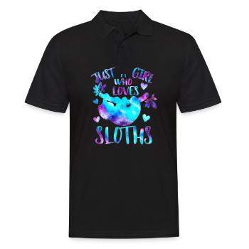 Nur ein Mädchen, das Faultiere liebt - Männer Poloshirt - Schwarz - Vorne - Kai (181cm)