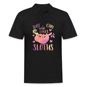 Nur ein Mädchen, das Faultiere liebt - Männer Poloshirt - Schwarz - Vorne - Kai (181cm)