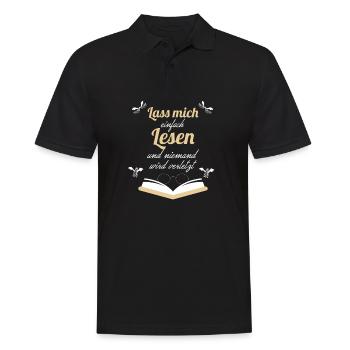 Lesen Leseratte Geschenk Retro Vintage Geschenk - Männer Poloshirt - Schwarz - Vorne - Kai (181cm)