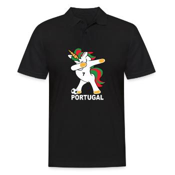 Football dab Licorne Portugal Portugais Portugais - Polo Homme - noir - Devant - Kai (181cm)