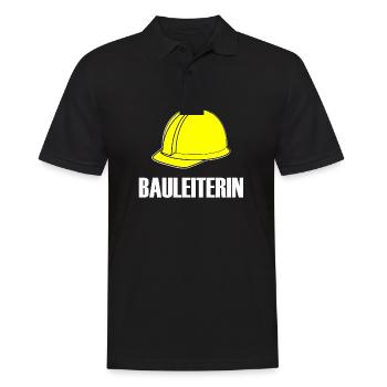 Bauleiterin - Männer Poloshirt - Schwarz - Vorne - Kai (181cm)