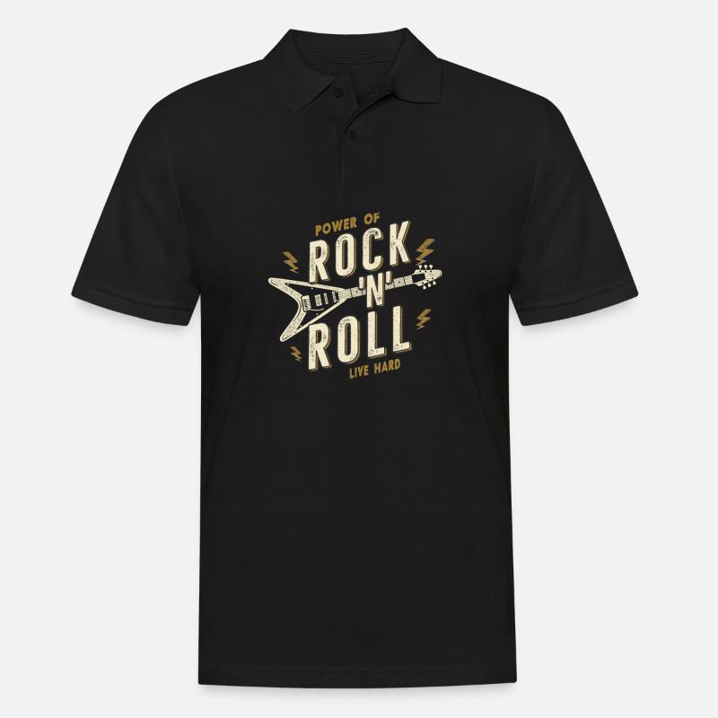 Rock and Roll - Männer Poloshirt - Schwarz