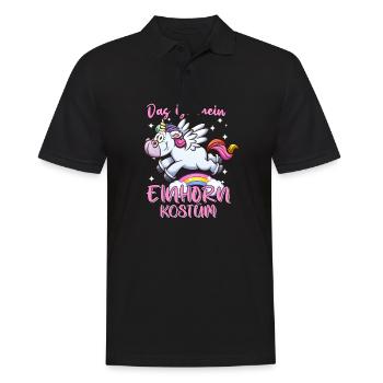 Das ist mein Einhorn Kostüm - Männer Poloshirt - Schwarz - Vorne - Kai (181cm)