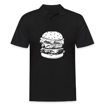 Burger - Männer Poloshirt - Schwarz - Vorne - Kai (181cm)