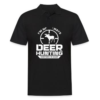Chasse au cerf Toujours Chasse au cerf Parfois endormie - Polo Homme - noir - Devant - Kai (181cm)