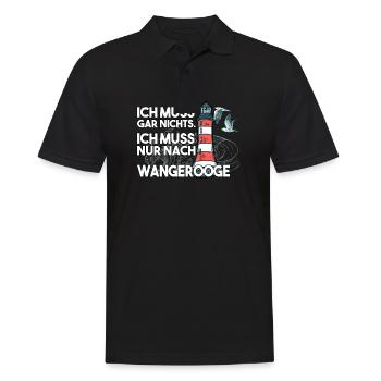 Ich muss garnichts ich muss nur nach Wangerooge - Männer Poloshirt - Schwarz - Vorne - Kai (181cm)