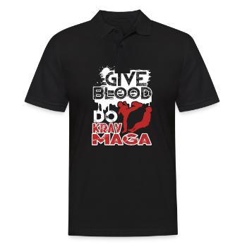 Krav Maga Blut spenden Krav Maga - Männer Poloshirt - Schwarz - Vorne - Kai (181cm)