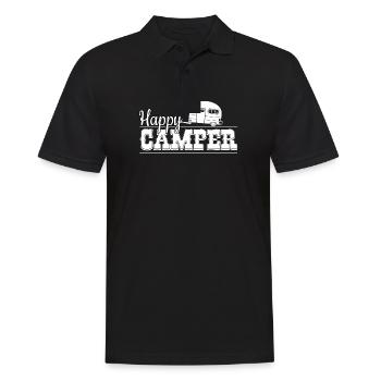Happy camper camping caravan camper gift - Men's Polo Shirt - black - Front - Kai (181cm)