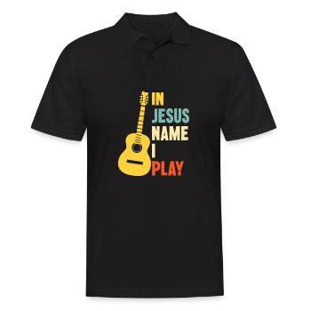 Guitare au nom de Jésus que je joue - Polo Homme - noir - Devant - Kai (181cm)