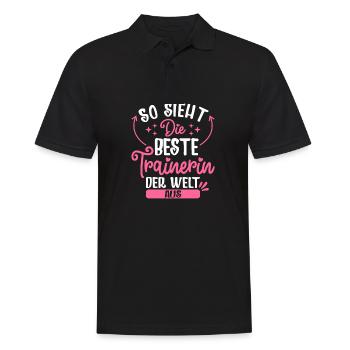 So Sieht Die Beste Trainerin Der Welt Aus - Männer Poloshirt - Schwarz - Vorne - Kai (181cm)