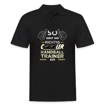 Handball Habdball coach coach coach gift - Men's Polo Shirt - black - Front - Kai (181cm)