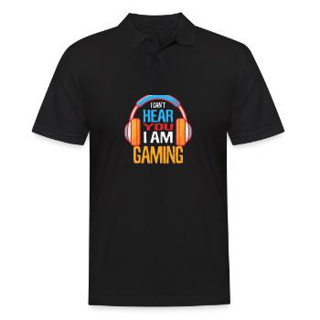 I´m Gaming kann nicht hören Zocker zocken Headset - Männer Poloshirt - Schwarz - Vorne - Kai (181cm)