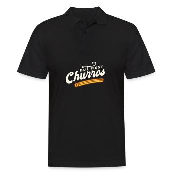 But First Churros Espagne Bonbons pâtisseries - Polo Homme - noir - Devant - Kai (181cm)