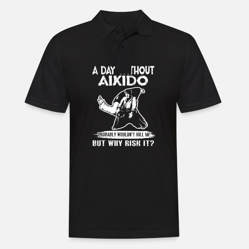 Aikido Ein Tag ohne Aikido - Männer Poloshirt - Schwarz