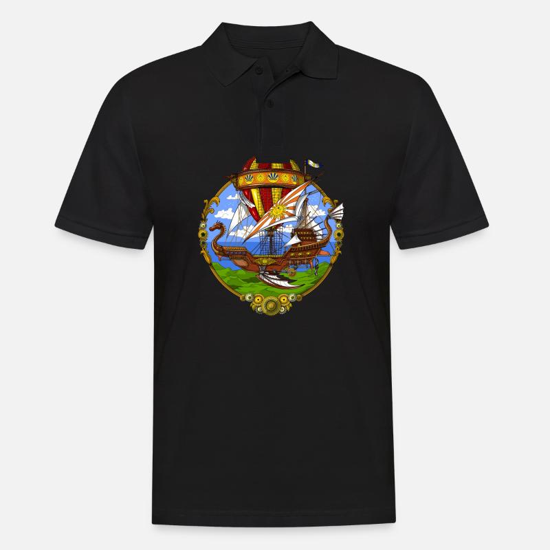 Ballon à air Steampunk - Polo Homme - noir