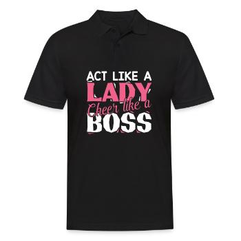 Cheerleading Cheer wie ein Boss - Männer Poloshirt - Schwarz - Vorne - Kai (181cm)