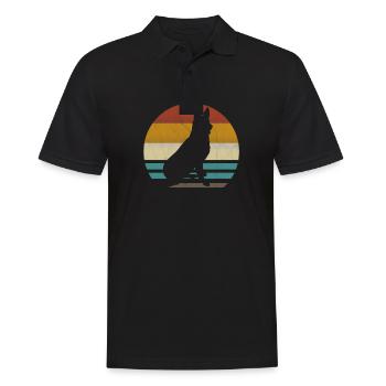 Deutscher Schäferhund Retro vintage - Männer Poloshirt - Schwarz - Vorne - Kai (181cm)