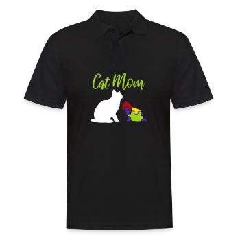 Autism Awareness Cat Aspergers Mom Down Syndrome - Men's Polo Shirt - black - Front - Kai (181cm)