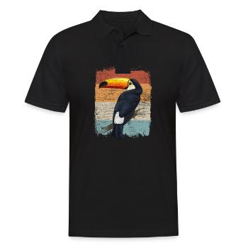 Toucan rétro - Polo Homme - noir - Devant - Kai (181cm)