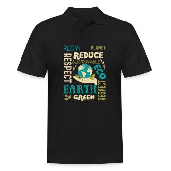 Jour de la Terre Recycler la planète Réduire le développement durable - Polo Homme - noir - Devant - Kai (181cm)