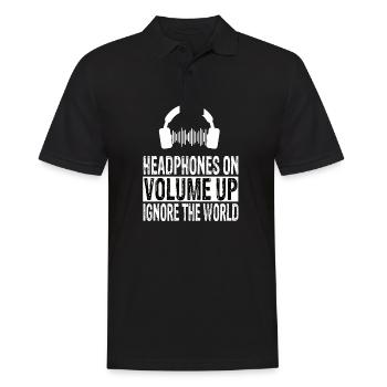 Headphones - Men's Polo Shirt - black - Front - Kai (181cm)
