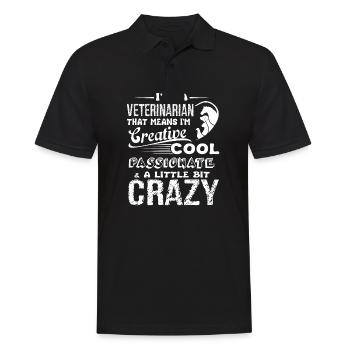Veterinarian Cool And Crazy Veterinarian - Men's Polo Shirt - black - Front - Kai (181cm)