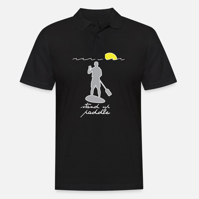 SUP - Stand Up Paddle - Männer Poloshirt - Schwarz