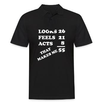 55. Geburtstag - THAT MAKES ME 55 - Männer Poloshirt - Schwarz - Vorne - Kai (181cm)