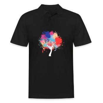 Éclaboussures de peinture d'arbre de protection de l'environnement - Polo Homme - noir - Devant - Kai (181cm)