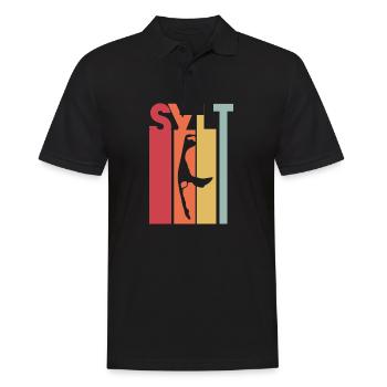 Sylt île vacances vacances vintage rétro - Polo Homme - noir - Devant - Kai (181cm)