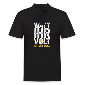 Elektriker Spruch Watt ihr volt ist mir egal? - Männer Poloshirt - Schwarz - Vorne - Kai (181cm)