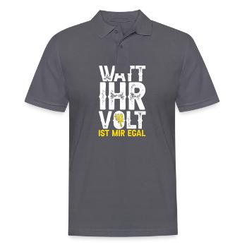 Elektriker Spruch Watt ihr volt ist mir egal? - Männer Poloshirt - Anthrazit - Vorne - Nico (186cm)