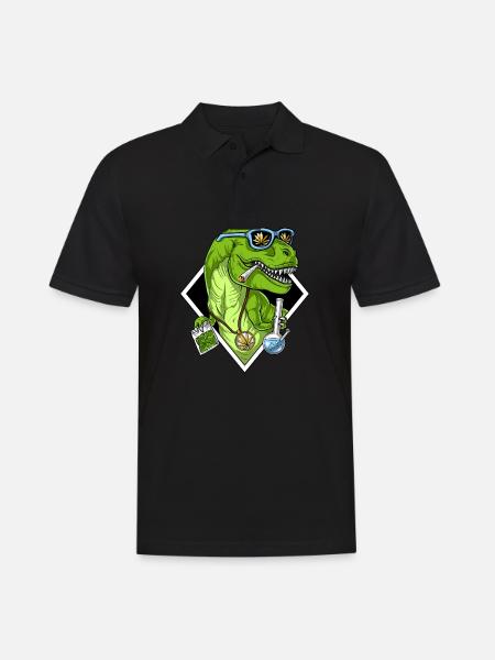 T Rex Dinosaur Weed - Men's Polo Shirt - black