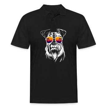 Schnauzer avec lunettes de soleil Chien Schnauzer miniature - Polo Homme - noir - Devant - Kai (181cm)